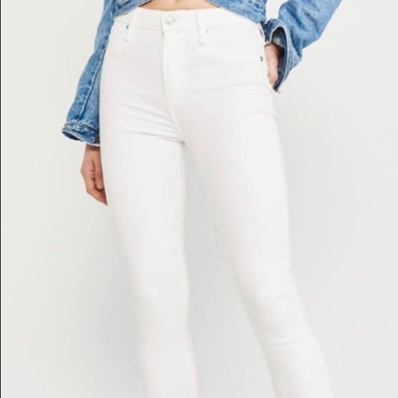 Abercrombie White Simone High Rise Ankle Jeans - Picture 2 of 10